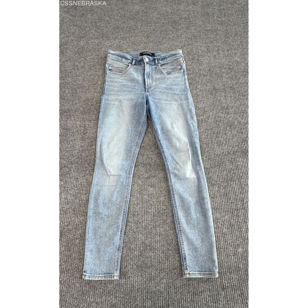 Express Women's Light Wash High Rise Ankle Legging‎ Stretch Moto Jeans Sz 8R